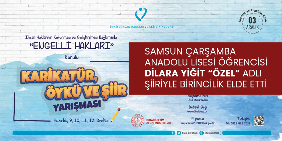 Çarşamba Anadolu Lisesi Öğrencisi Dilara Yiğit