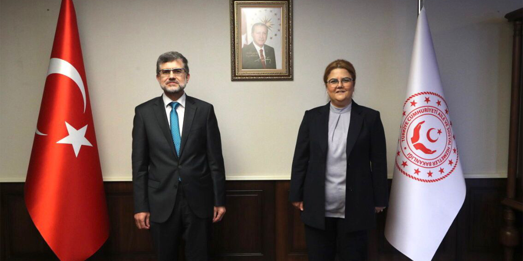Başkan Süleyman Arslan’dan Aile ve Sosyal Hizmetler Bakanı Derya Yanık’a Ziyaret