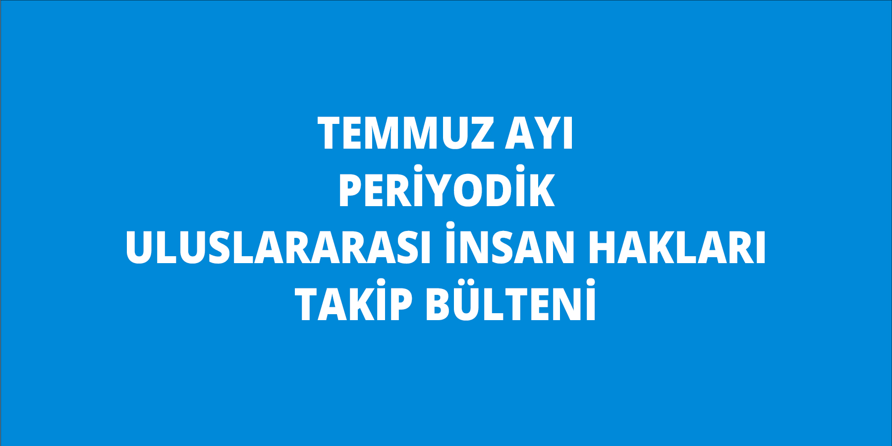 Periyodik Uluslararası İnsan Hakları Takip Bülteni