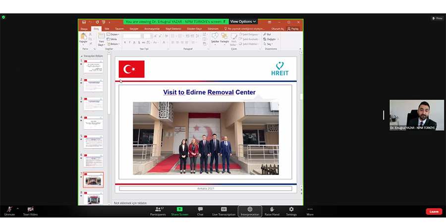 BM İşkencenin Önlenmesi Alt Komitesi'nin 47. Oturumunda Gerçekleşen Ulusal Önleme Mekanizması Webinarına Katılım Sağlandı