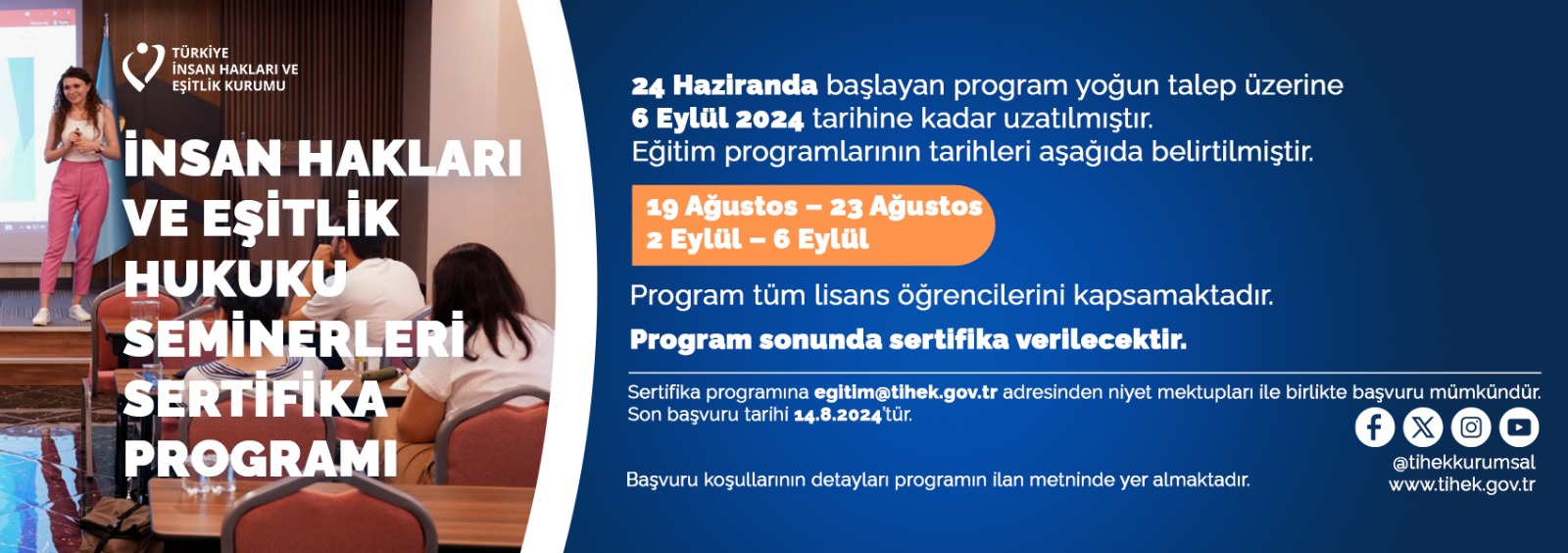 İnsan Hakları ve Eşitlik Hukuku Seminerleri Sertifika Programı