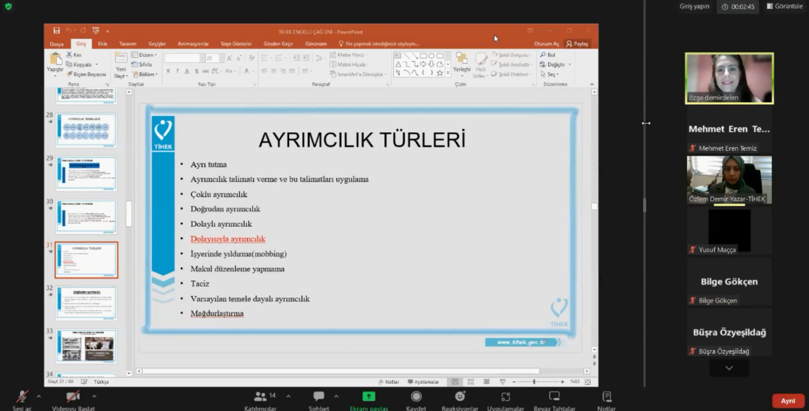 Çağ Üniversitesi Öğrencilerine “Engellilere Yönelik Ayrımcılıkla Mücadelede TİHEK’in Rolü