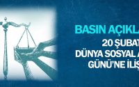 20 Şubat Dünya Sosyal Adalet Günü’ne İlişkin  Basın Açıklaması