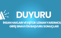 İnsan Hakları Ve Eşitlik Uzman Yardımcılığı Giriş Sınavı Ön Başvuru Sonuçları