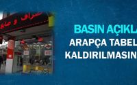 Arapça Tabelaların Kaldırılmasına İlişkin Basın Açıklaması