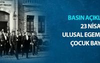23 Nisan Ulusal Egemenlik ve Çocuk Bayramı Basın Açıklaması
