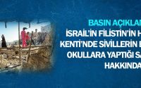 İsrail’in Filistin’in Han Yunus Kenti’nde Sivillerin Bulunduğu Okullara Yaptığı Saldırılar Hakkında Basın Açıklaması