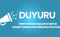 Türkiye İnsan Hakları ve Eşitlik Uzman Yardımcılığı Giriş Sınavı Duyurusu 
