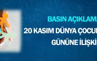 20 Kasım Dünya Çocuk Hakları Gününe İlişkin Basın Açıklaması