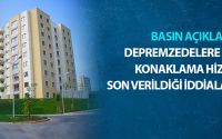 Depremzedelere Sunulan Konaklama Hizmetine Son Verildiği İddialarına İlişkin Basın Açıklaması